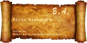 Birle Alexandra névjegykártya